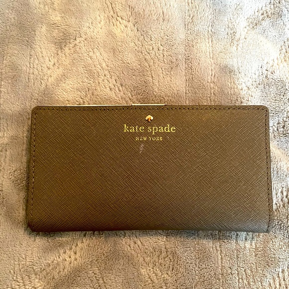 Kate Spade NY leather wallet grey & white - Picture 2 of 11